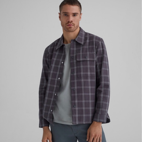 Club Monaco Men’s Work Shirt Cotton Blend Windowpane Military Olive Color Size S - Picture 1 of 10